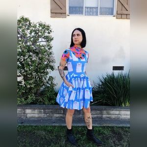NWT Nooworks Medium Mini Misty Grumpy Cat Dress
